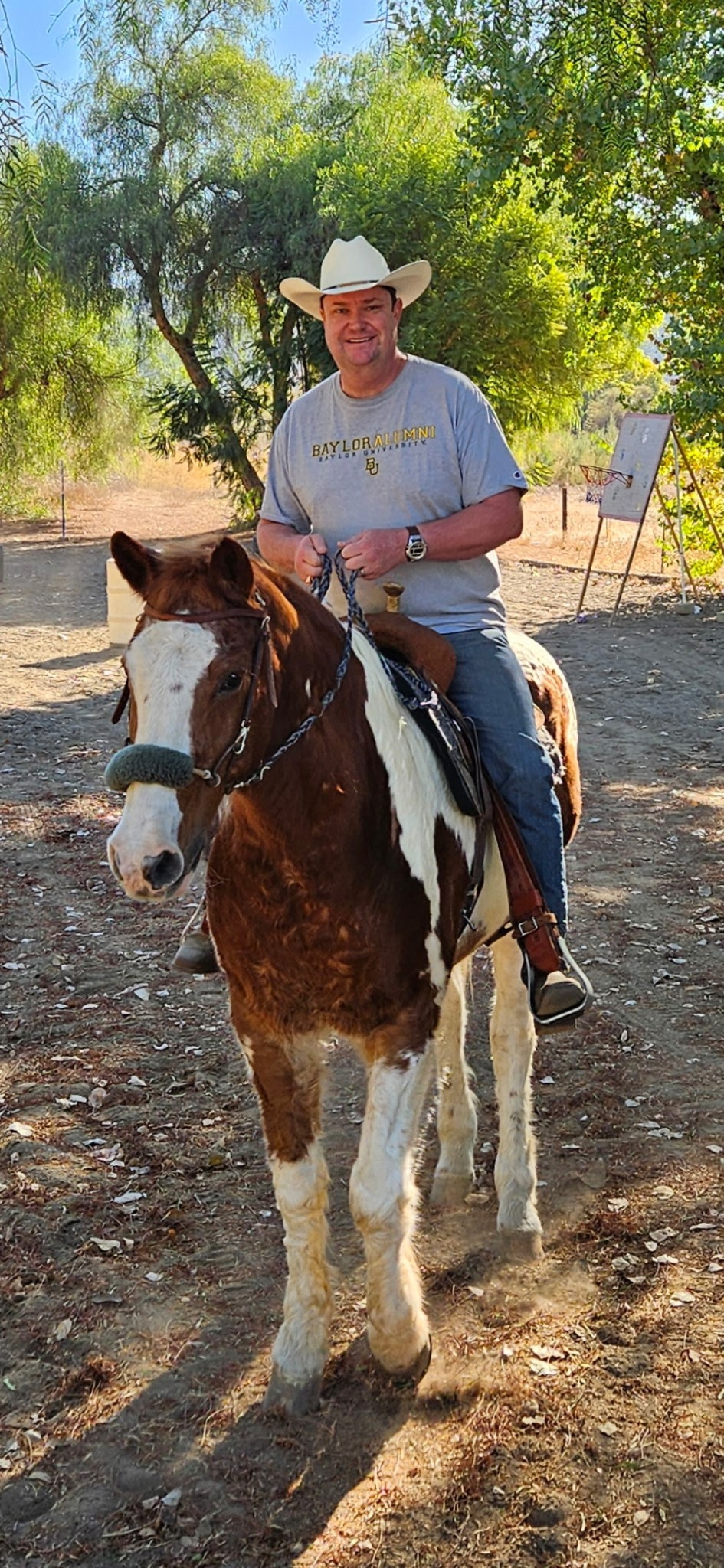 David J. Ruyle, Jr. on horseback